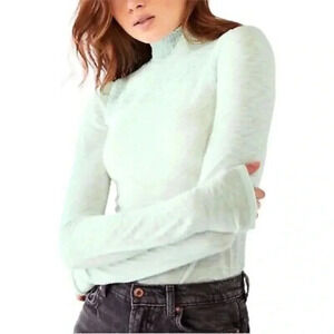 NWOT Free People Caroline Mock Neck Top